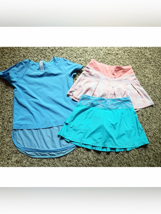 Ivivva Other - Ivivva Lululemon Kids Girls Lot Bundle Shirt Skorts Athletic Blue Pink Size 10